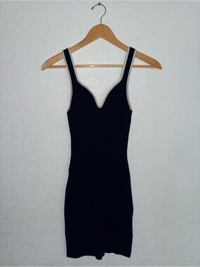 Abercrombie & Fitch Black Mini Dress with White Trim